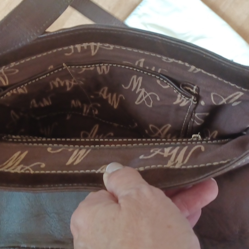 American West handbag genuine leather hand tooled lifetime warranty - Picture 8 of 9